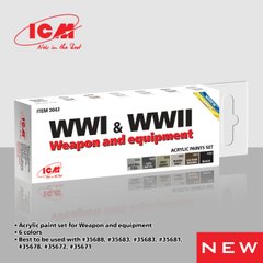 ICM 3043 First and Second World War Weapons and Equipment Acrylic Paint Set