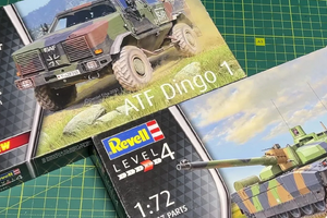 Что тяжелее в масштабе 1:72 авто или танк? Обзор и сравнение ATF Dingo 1 и Leclerc T5 от Revell