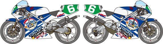 Сборная модель 1/12 спортивный мотоцикл Honda NSR250 Ajinomoto Tamiya 14110