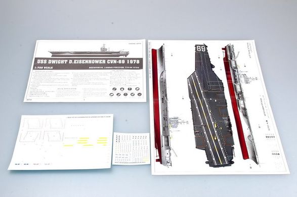 Сборная модель 1/700 авианосец ВМС США USS Eisenhower CVN-69 1978 Trumpeter 05753