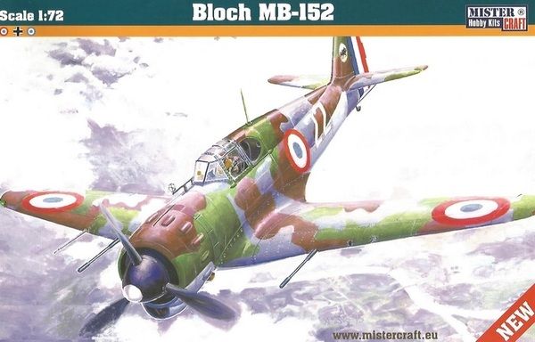 Збірна модель 1/72 літак Bloch MB-152 MisterCraft D219