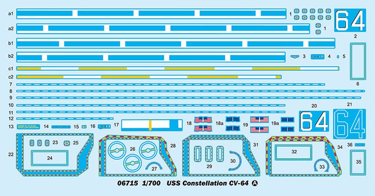 Сборная модель 1/700 авианосец USS Constellation CV-64 Trumpeter 06715