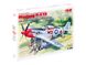 Assembled model 1/48 plane Mustang R-51D, American fighter with pilots and technicians ICM 48153