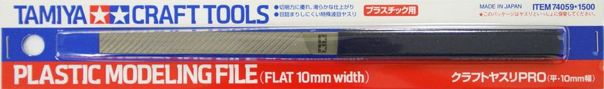 Plastic and wood modeling flat file (flat width 10mm) Craft File Pro Flat Tamiya 74059