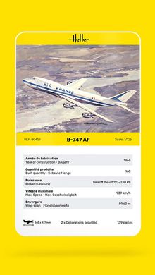 Збірна модель 1/125 пасажирський літак B-747-200 AF Boeing Heller 80459