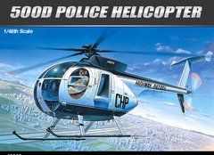 Assembled model 1/48 helicopter Hughes 500D Police Helicopter Academy 12249