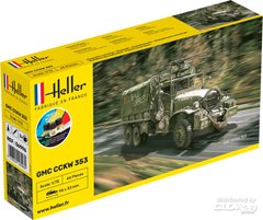 Prefab model 1/72 military vehicle GMC CCKW 353 - Starter kit Heller 56996