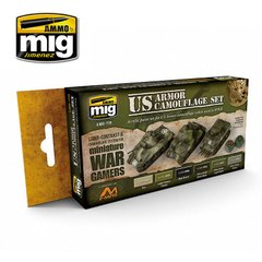 Набор акриловых красок Wargame техника США Acrylic Sets - WARGAME US ARMOR SET Ammo Mig 7119