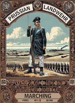 Фигуры Napoleonic Prussian Landwehr (Marching / 40 Figures) (28мм) Hat 2001