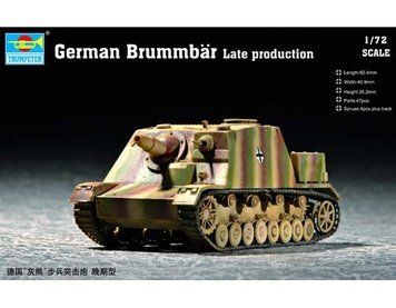 Сборная модель 1:72 немецкая пехотная штурмовая пушка Гризли поздней версии Brummb&auml;r Trumpeter 07212