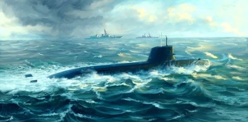 Assembled model 1/144 submarine JMSDF Submarine Soryu Class Attack Submarine Trumpeter 05911