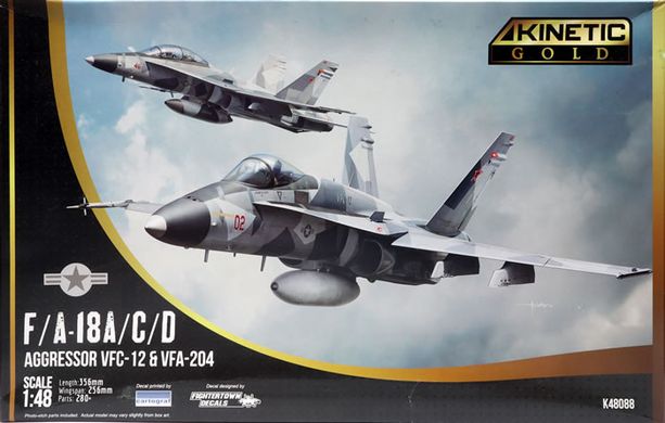 Assembled model 1/48 Fighter F/A-18A/C/D Aggressor VFC-12 & VFA-204 Kinetic 48088