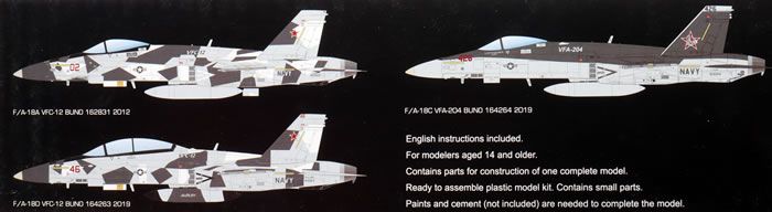 Збірна модель 1/48 Винищувач F/A-18A/C/D Aggressor VFC-12 & VFA-204 Kinetic 48088