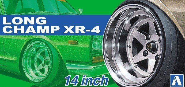 Збірна модель 1/24 комплект коліс Long Champ XR-4 14 inch Aoshima 05257, В наявності