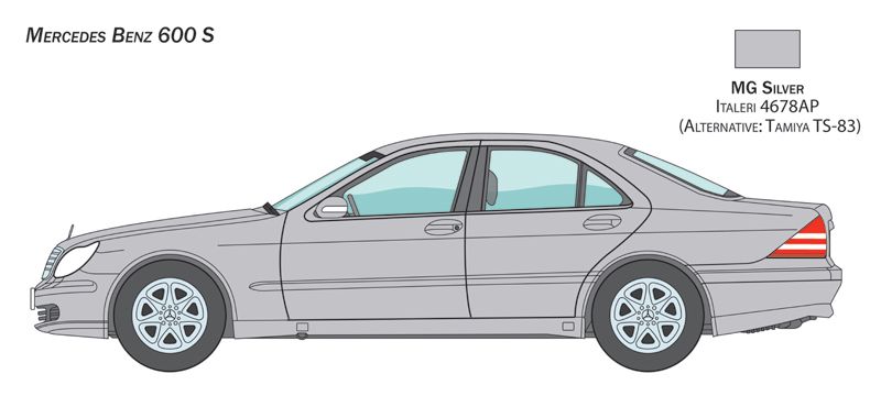 Збірна модель 1/24 автомобіль Mercedes-Benz 600S Italeri 3638