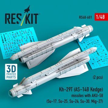 Масштабна модель 1:48 ракети Х-29Т (АС-14Б Kedge) з АКУ-58 (2 шт.) Reskit RS48-0601