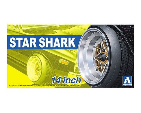 Сборная модель 1/24 комплект колес Star Shark 14 inch Aoshima 05258, В наличии
