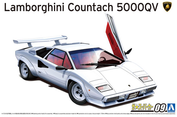 Сборная модель 1/24 автомобиль Lamborghini Countach 5000QV Aoshima 05945