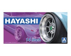 Сборная модель 1/24 комплект колес Hayashi 14 Inch The Tuned Parts No.20 Aoshima 05259, В наличии