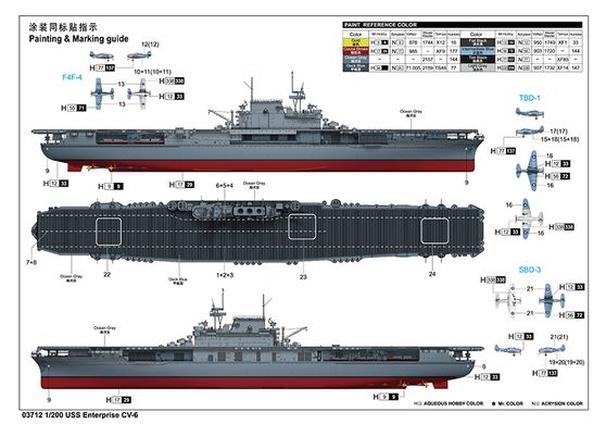 Selected model 1/200 of the USS Enterprise CV-6 Trumpeter 03712