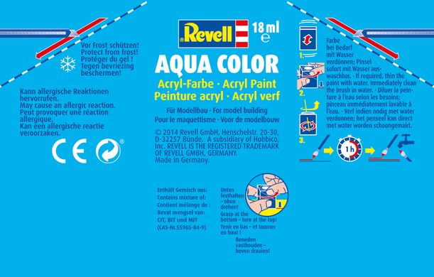 Acrylic farba Ultramarine, glossy, 18 ml. Aqua Color Revell 36151