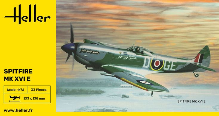 Сборная модель 1/72 самолет «король истребителей» Spitfire Mk XVI E Heller 80282