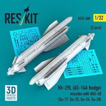 Масштабна модель 1:32 ракети Х-29Л (АС-14А Kedge) з АКУ-58 (2 шт.) Reskit RS32-0600