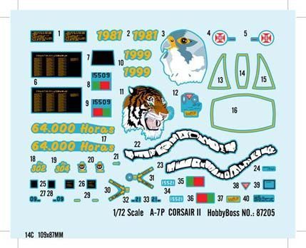 Збірна модель 1:72 літак A-7P Corsair II Hobby Boss 87205