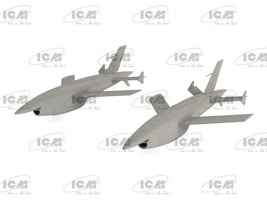 Сборная модель 1/48 самолет Q-2C (BQM-34A) Firebee, американский беспилотный самолет (2 самолета и пилоны) ICM 48403
