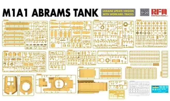 Assembly model 1:35 tank M1A1 Abrams Ukraine Rye Field Model 5120