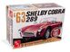 Збірна модель 1/25 автомобіль 1963 Shelby Cobra 289 3 в 1 Street, Road Racing, Drag AMT 01319