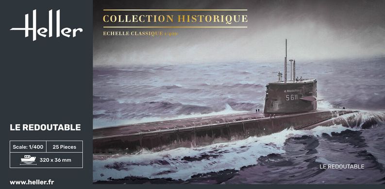 Збірна модель 1/400 підводний човен Колекція Historique U-Boot S/M Redoutable Heller 81075