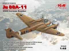 Збірна модель 1/48 літак Ju 88A-11, Німецький бомбардувальник 2 Світової Війни ICM 48235