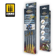 Набір пензлів для шейдерів та розмивання Ammo Wargaming Universe Shaders & Washes Brush Set Ammo Mig