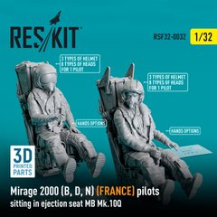 Масштабная модель 1/32 Mirage 2000 B, D, N французские пилоты сидят на катапультированных сиденьях MB Mk.10Q 2 шт Reskit RSF32-0032