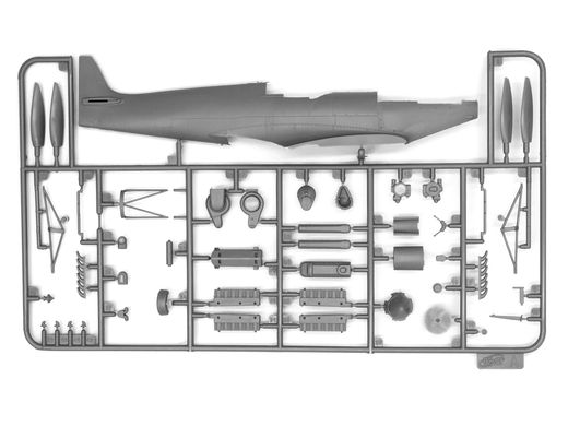 Сборная модель 1/48 самолет Спитфайр Mk.IX с пилотами и техниками ВВС Великобритании ICM 48801