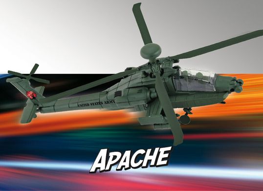 Prefab model 1/100 AH-64 Apache helicopter - Build & Play Revell 06453