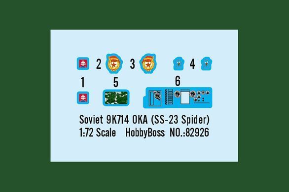Сборная модель 1:72 ракетная система Soviet 9K714 OKA (SS-23 Spider) Hobby Boss 82926