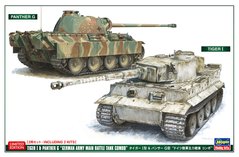 Збірна модель 1/72 2 комплекти бойових танків німецької армії Tiger I & Panther G Hasegawa 30067
