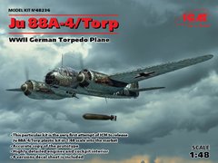 Prefab model 1/48 aircraft Ju 88A-4 Torp/A-17, WW2 German torpedo boat ICM 48236
