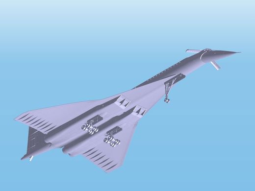Prefab model 1/144 Tupolev-144 aircraft, Soviet supersonic aircraft ICM 14401