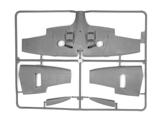 Assembled model 1/48 Spitfire LF.IXE aircraft with Soviet pilots and technicians ICM 48802