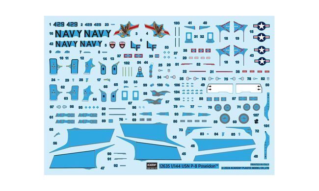 Збірна модель 1:144 літак Boeing P-8 A Poseidon Maritime Patrol Aircraft Academy 12635