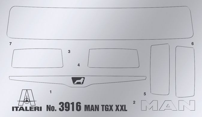 Збірна модель 1/24 вантажівка MAN TGX XXL D38 Italeri 3916