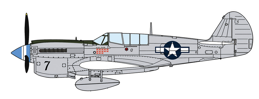 Збірна модель літак 1/48 P-40N Warhawk 'Natural Metal Aces' Hasegawa 07516