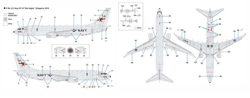 Збірна модель 1:144 літак Boeing P-8 A Poseidon Maritime Patrol Aircraft Academy 12635
