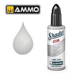 Acrylic matte paint for applying shadows Light gray Light Gray Matt Shader Ammo Mig 0754