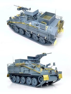 Assembled model 1:35 armored personnel carrier Ukrainian FV103 CVR (T) Spartan APC with HMG Gun Turret Gecko Models 35GM0056