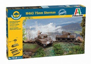 Збірна модель 1:72 найвідоміший танк Шерман комплект з двух моделей Italeri 7518
