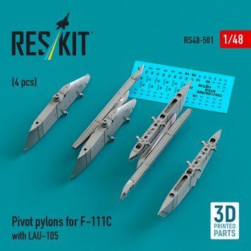 Масштабна модель 1:48 поворотні пілони для F-111C з LAU-105 (4 шт.) Reskit RS48-0501
